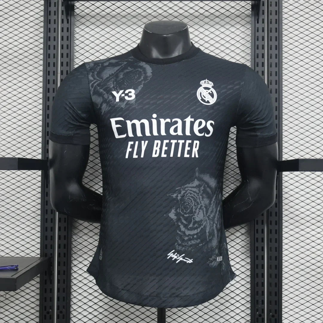 Real Madrid Football Y3 Black Shirt 2024 2025