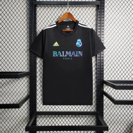 Real Madrid Football Balmain Black Shirt 2023 2024