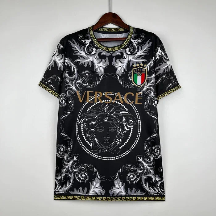 Italy Shirt 2023-2024 collab Versace Black