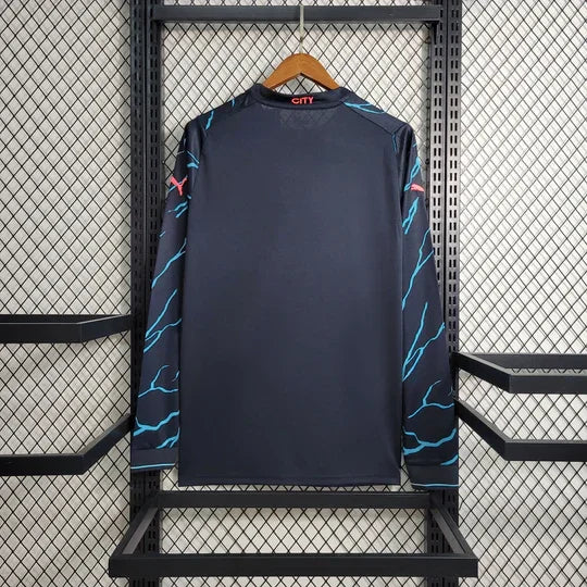 Manchester City Away Shirt 2023 2024 Long Sleeve