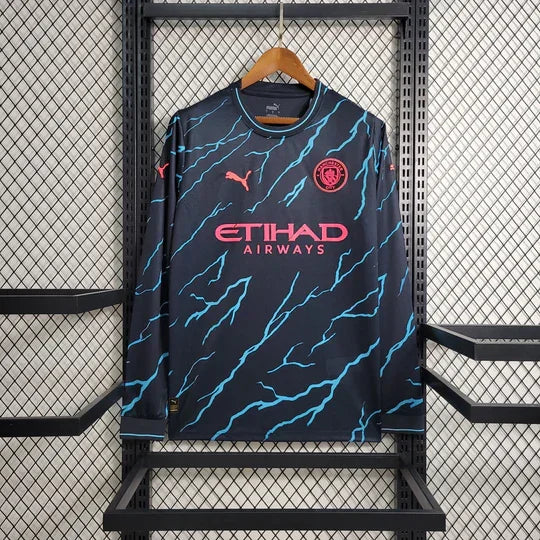 Manchester City Away Shirt 2023 2024 Long Sleeve