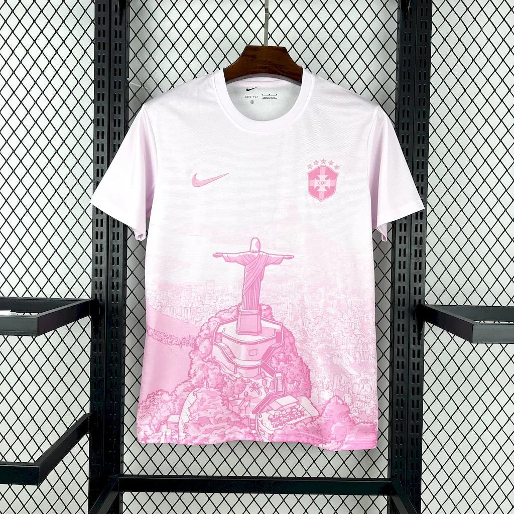 Brazil Concept Pink & White Shirt 2025-26