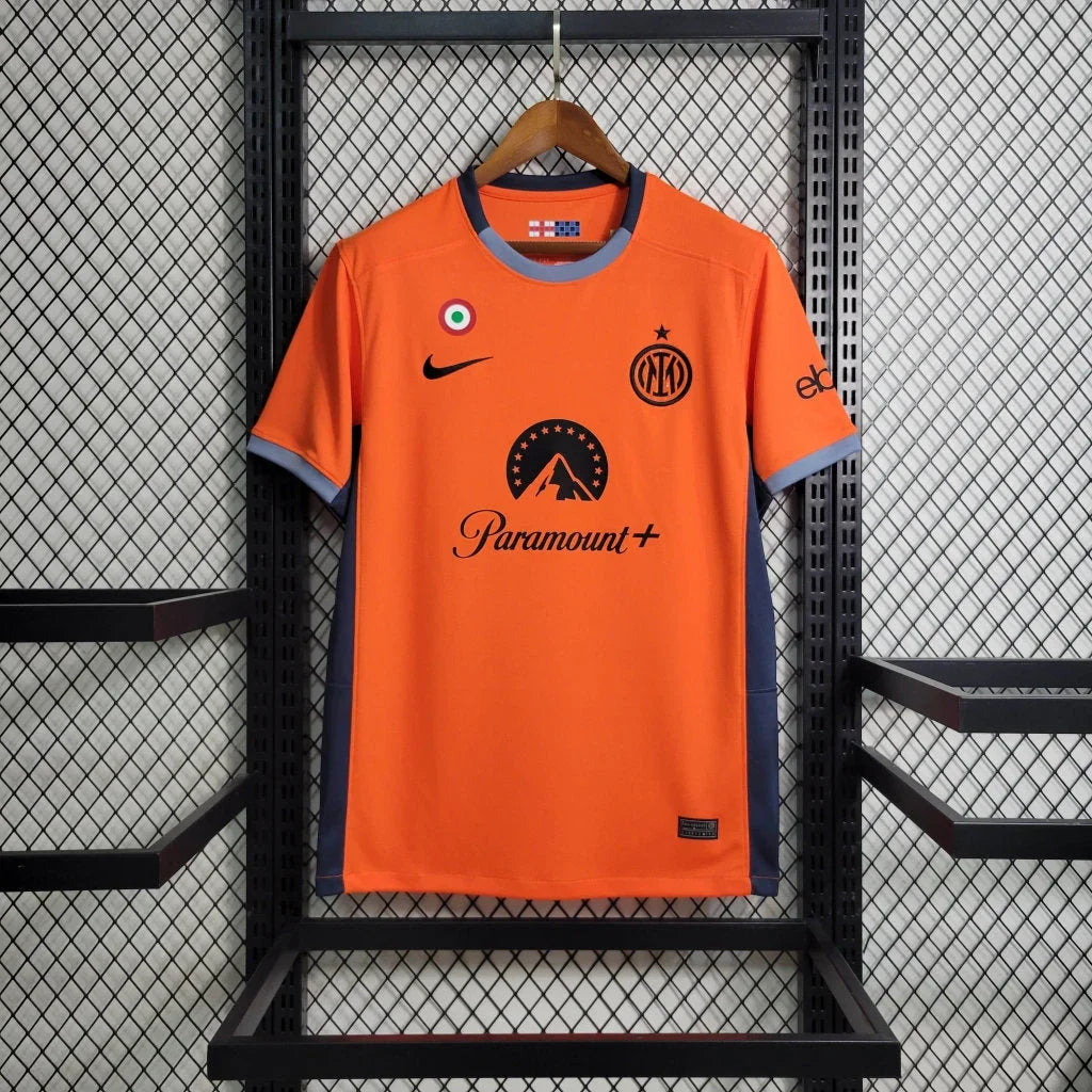Inter Milan Football Third Orange Shirt 2023 2024