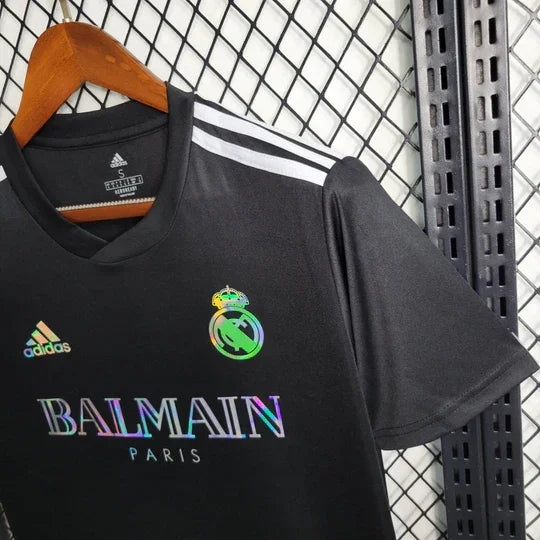 Real Madrid Football Balmain Black Shirt 2023 2024