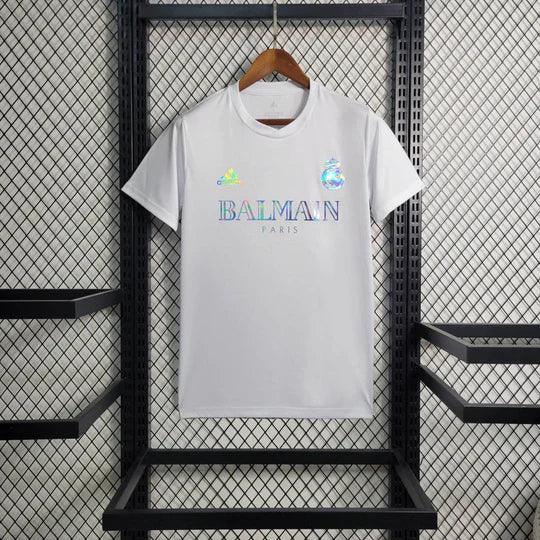 Real Madrid Football Balmain White Shirt 2023 2024