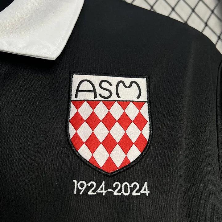AS Monaco Football Black Shirt 2024 2025