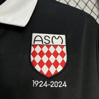 AS Monaco Football Black Shirt 2024 2025