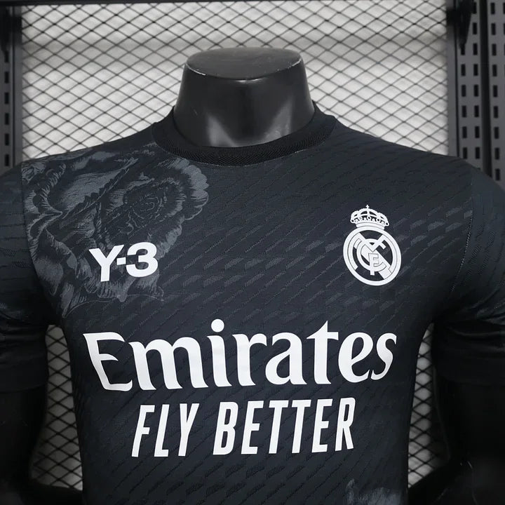Real Madrid Football Y3 Black Shirt 2024 2025
